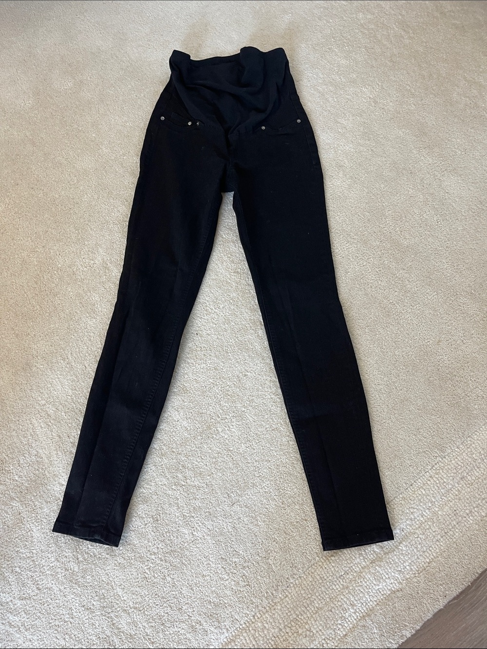 Black Skinny Maternity Jeans with Stretch Waistband